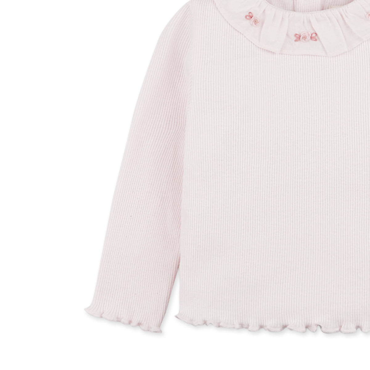 Baby Girl Jane Long Sleeves Collared Tee, Pink