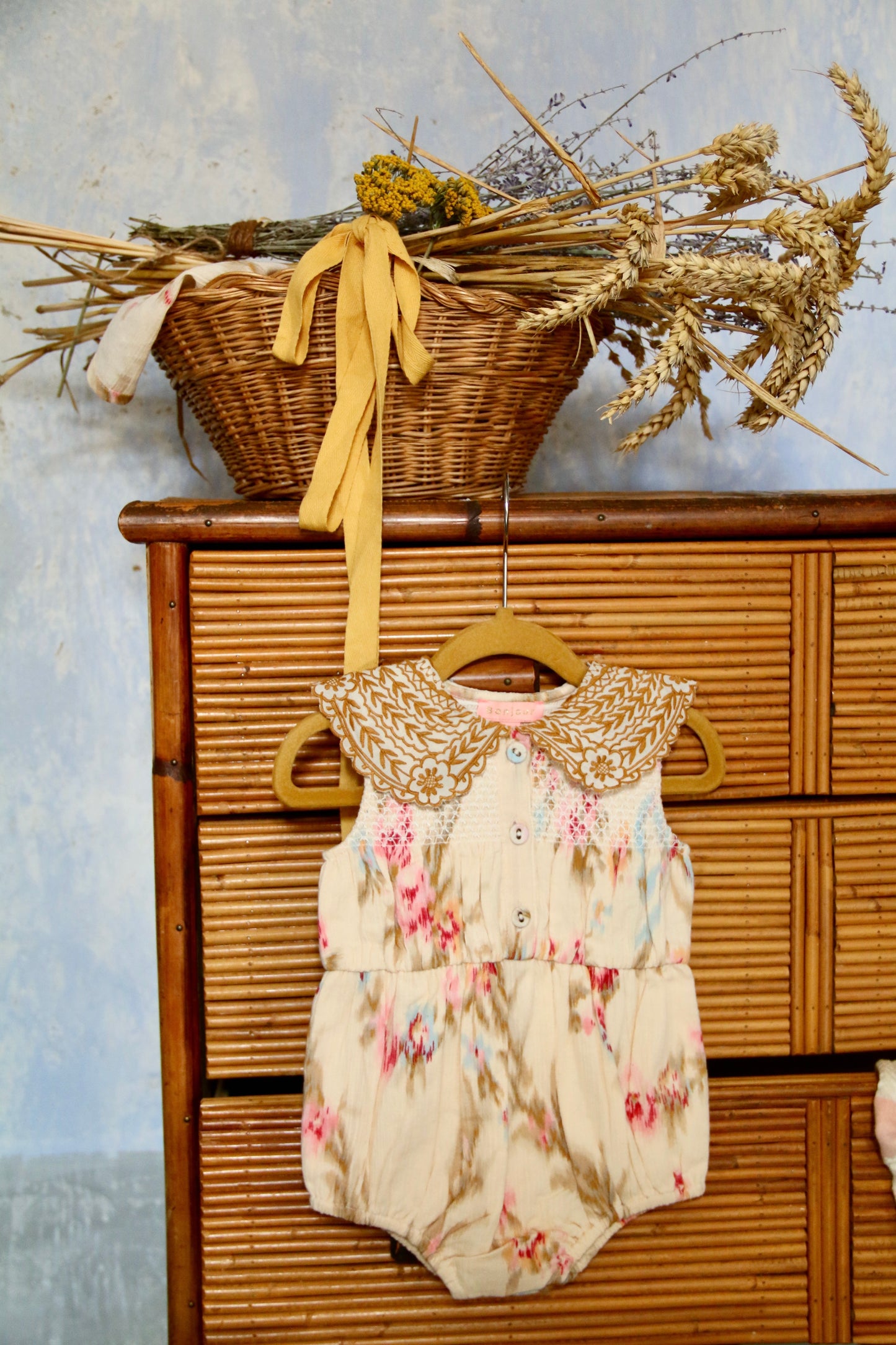 Romper with Scarf, Antoinette Print Crepe
