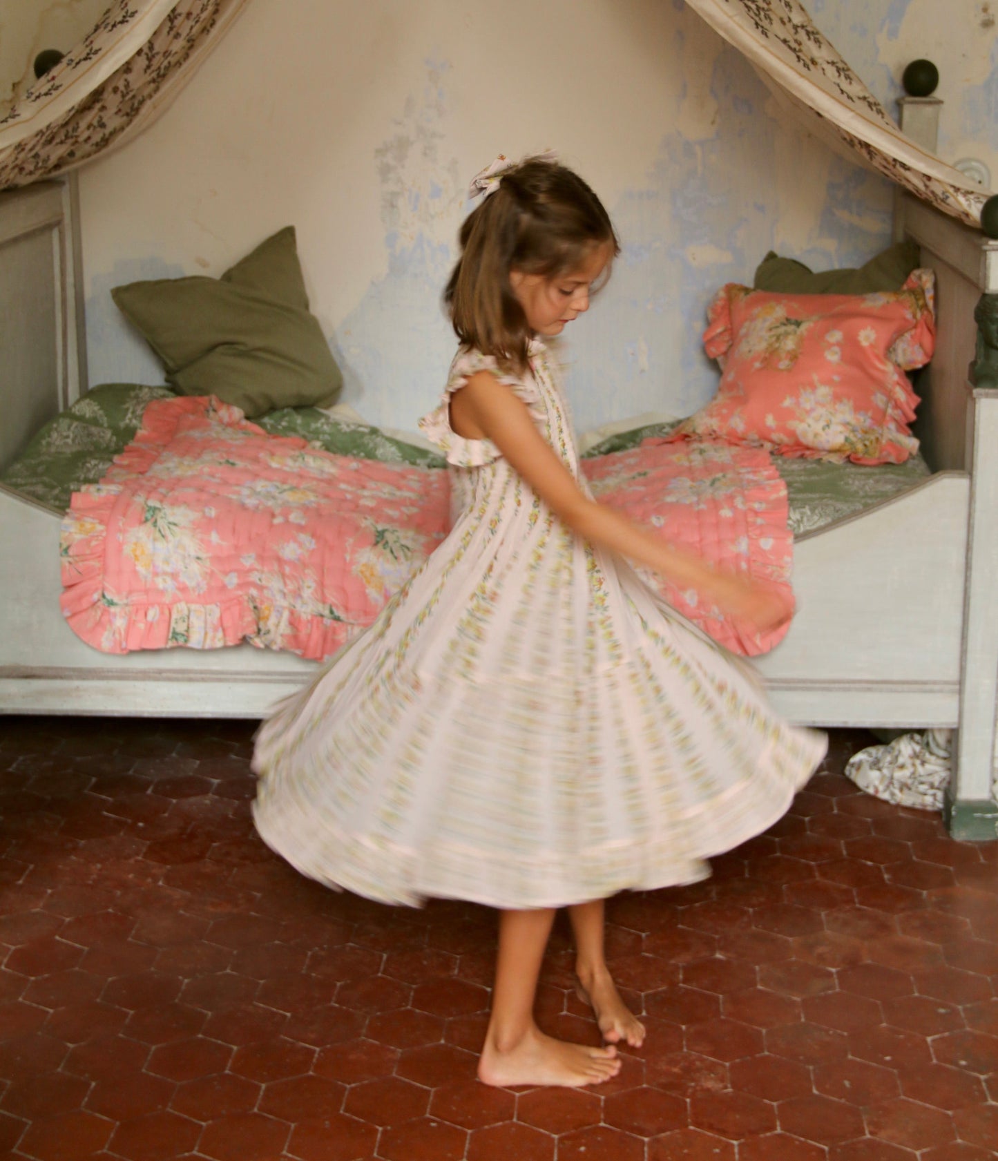 Ibiza Dress, Farandole Flowers Print Crepe