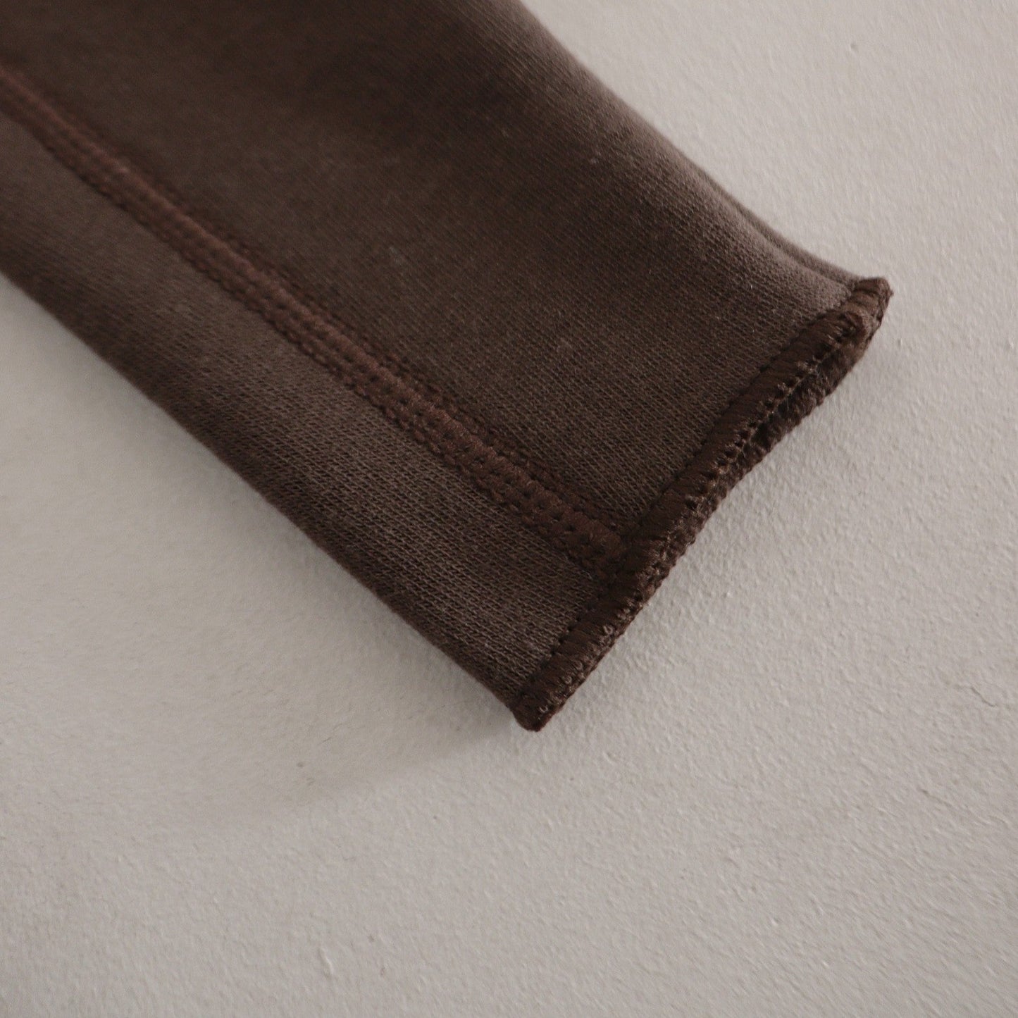 Baby Fleecy Stitch Leggings, Dark Brown