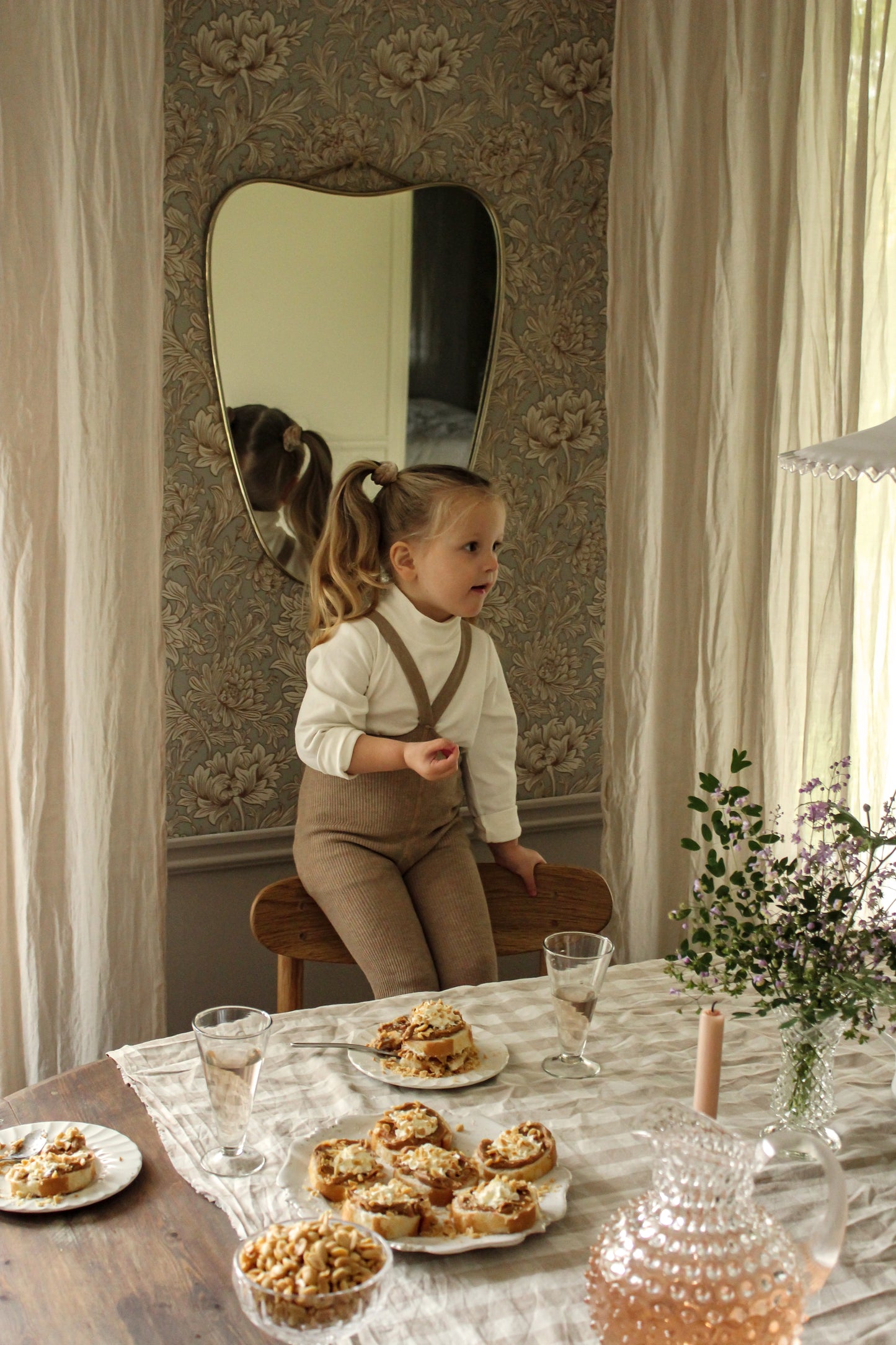 Silly Silas Ribbed Footless Tights, Peanut Blend