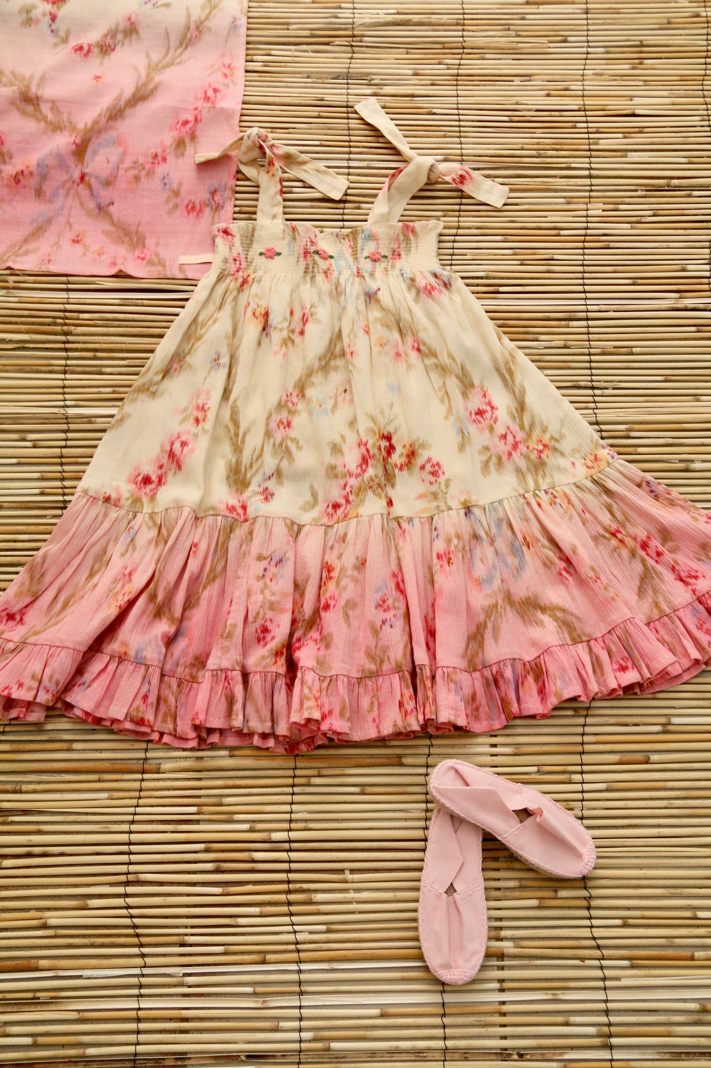 Skirt Dress with Scarf, Antoinette Print Crepe