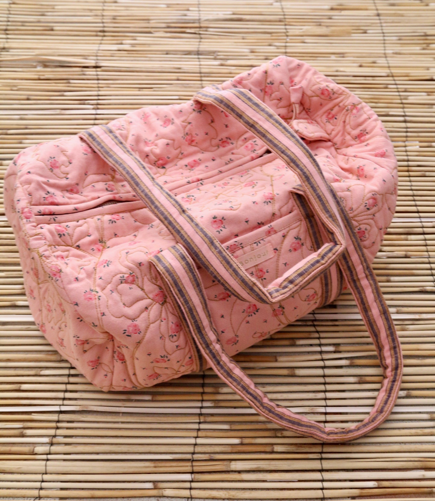 Bowling Bag, Rosa Bloom Print Denim