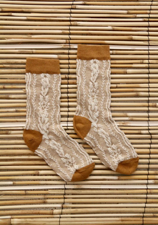 Twist Socks, Brown