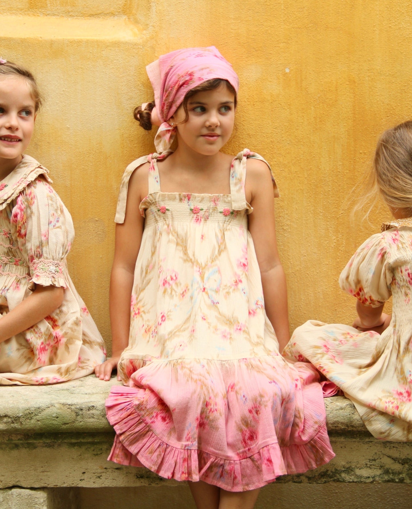 Skirt Dress with Scarf, Antoinette Print Crepe
