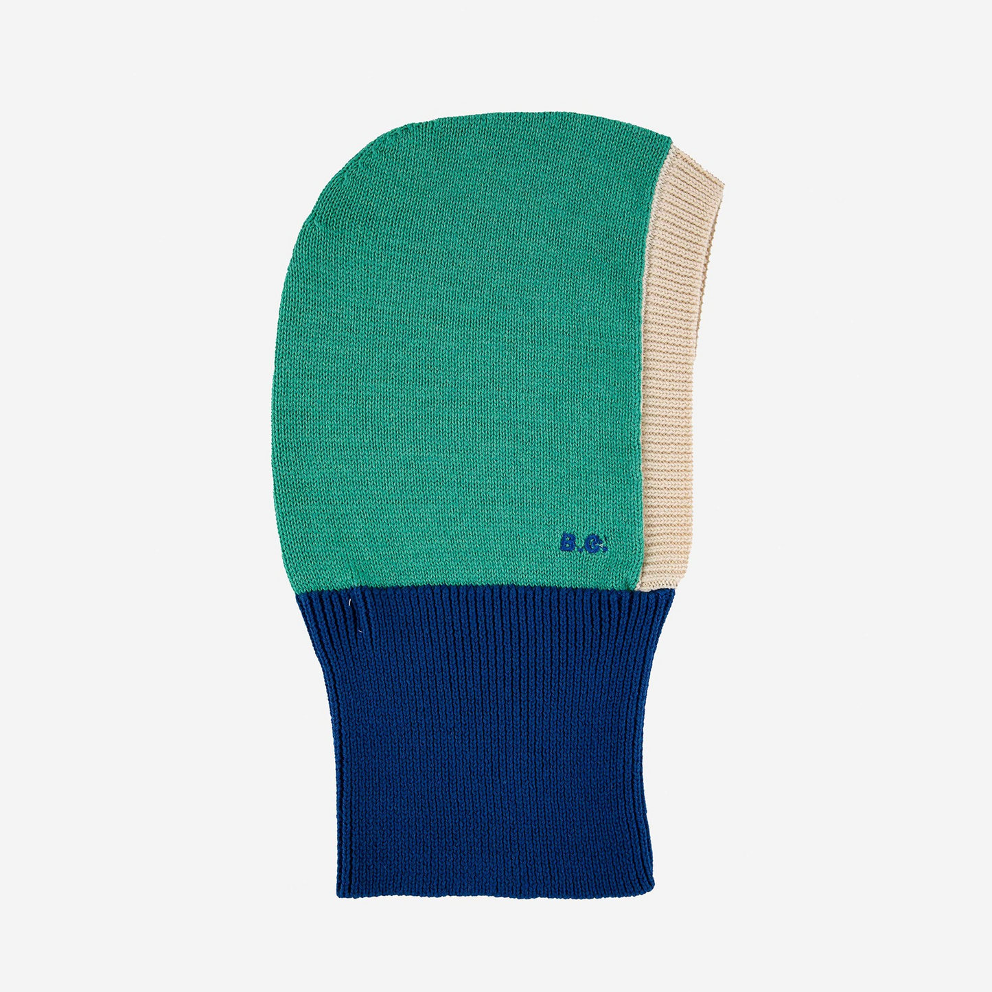 Baby Color Block Green Knitted Hood