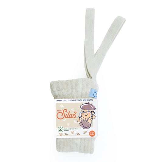 Silly Silas Granny Teddy Footless Tights, Cream Blend