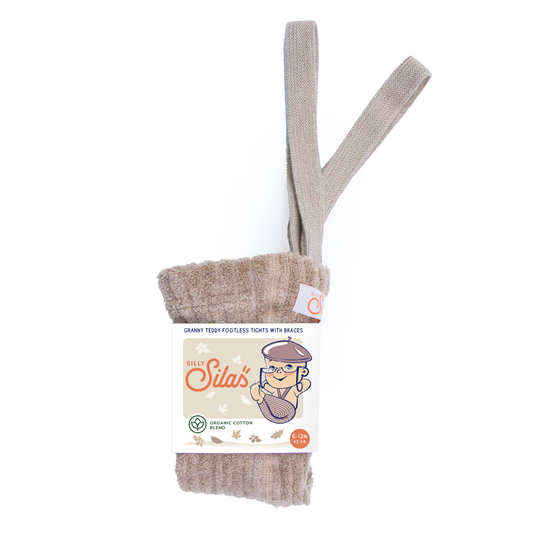 Silly Silas Granny Teddy Footless Tights, Peanut Blend