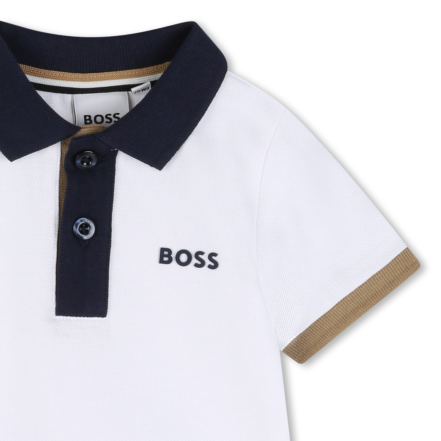 BOSS Cotton-Elastane Piqu Polo Shirt, White