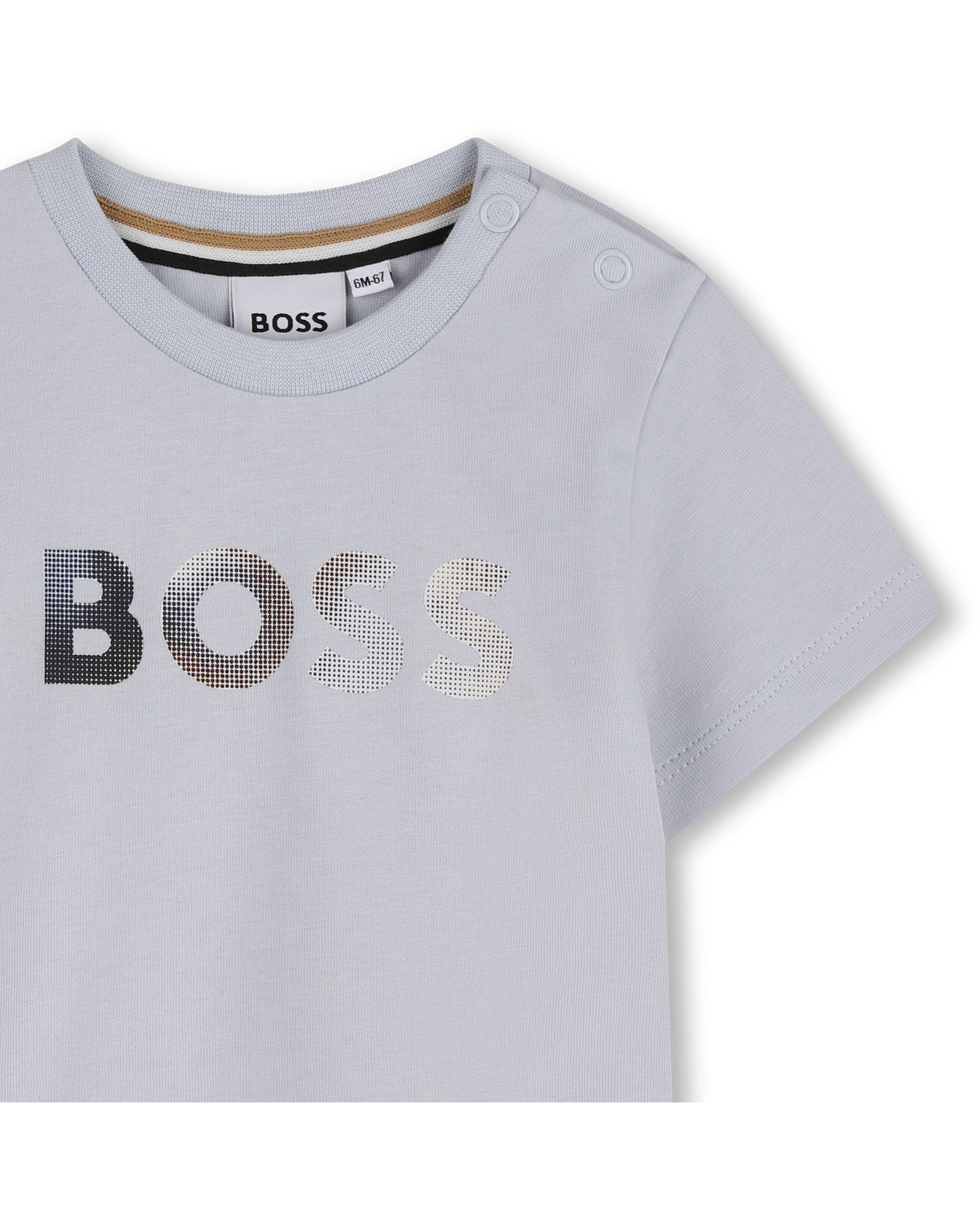 BOSS Short-Sleeved Cotton Jersey T-shirt, Pale Blue