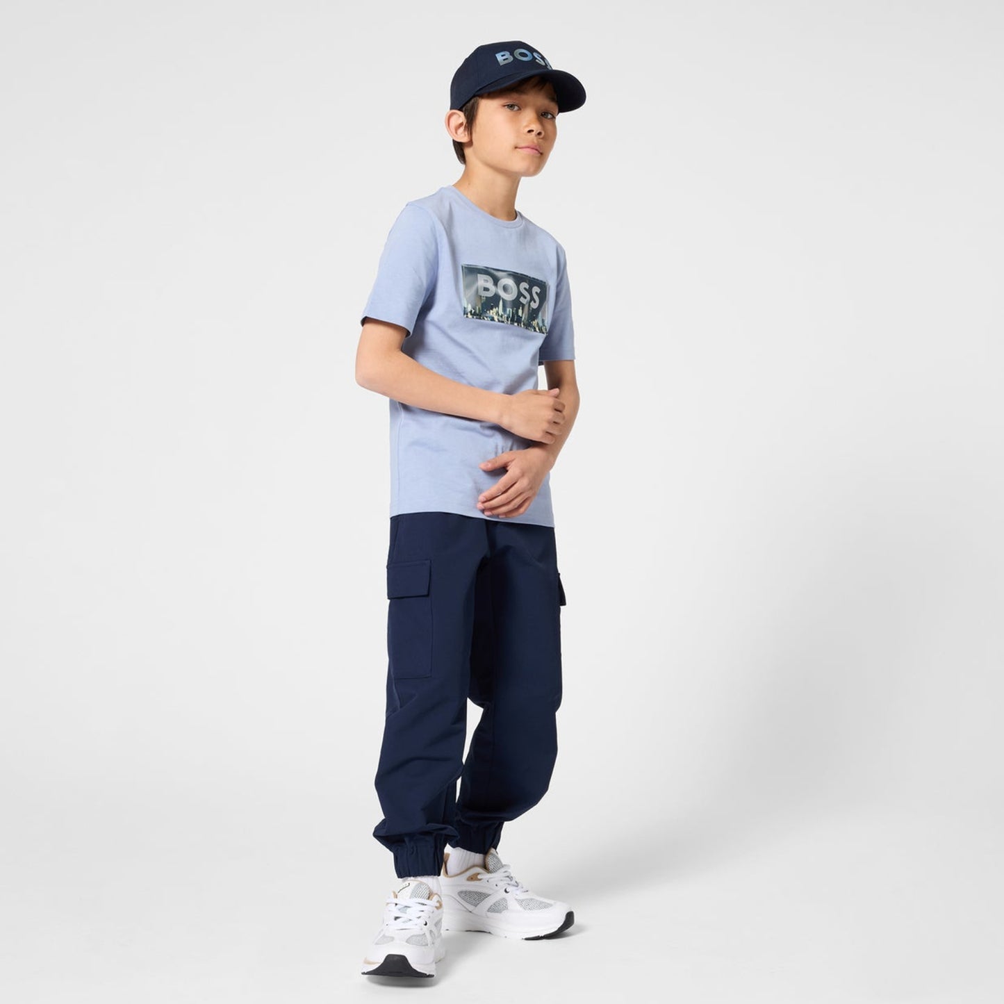 BOSS Short-Sleeved Cotton Jersey T-shirt, Medium Grey