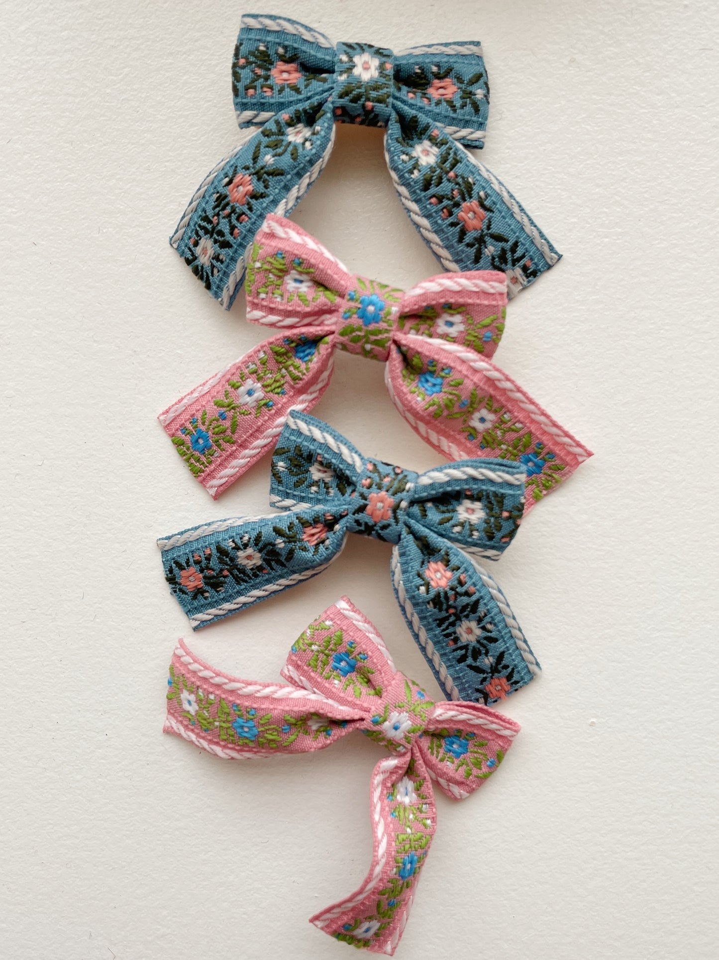 4 Pack Ribbon Bow Hair Clips