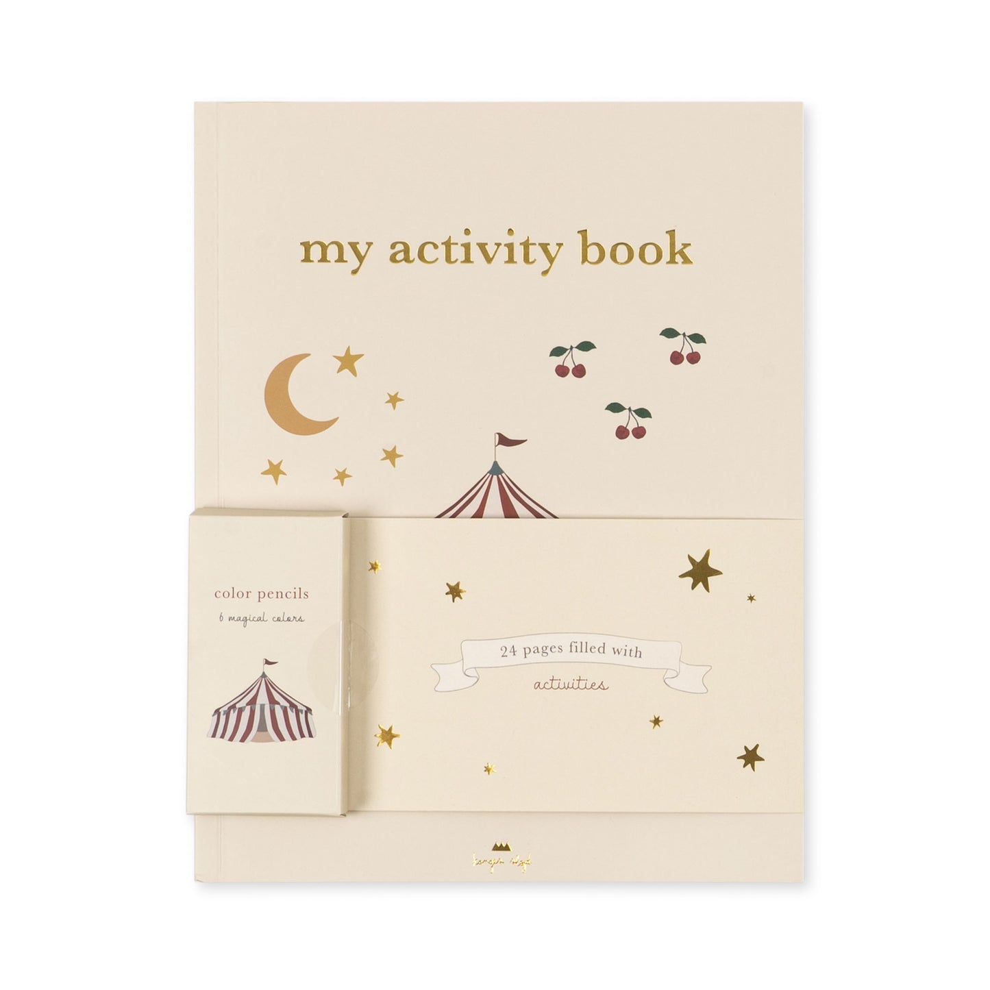 Activity Book with Color Pencils, Off White
