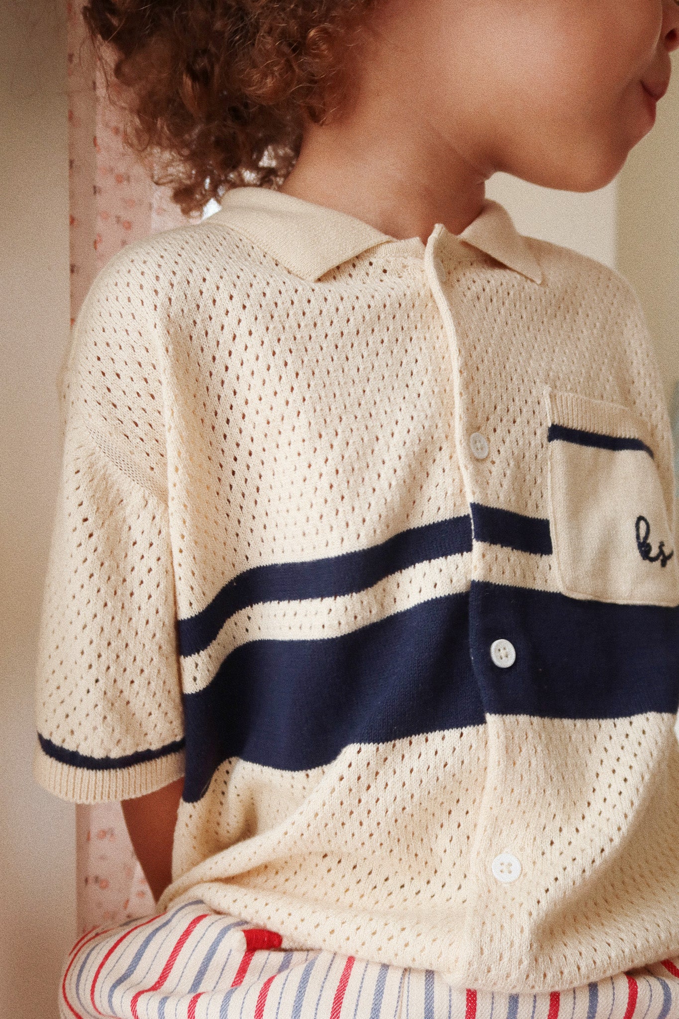 Hai Knit Shirt, Blue Stripe