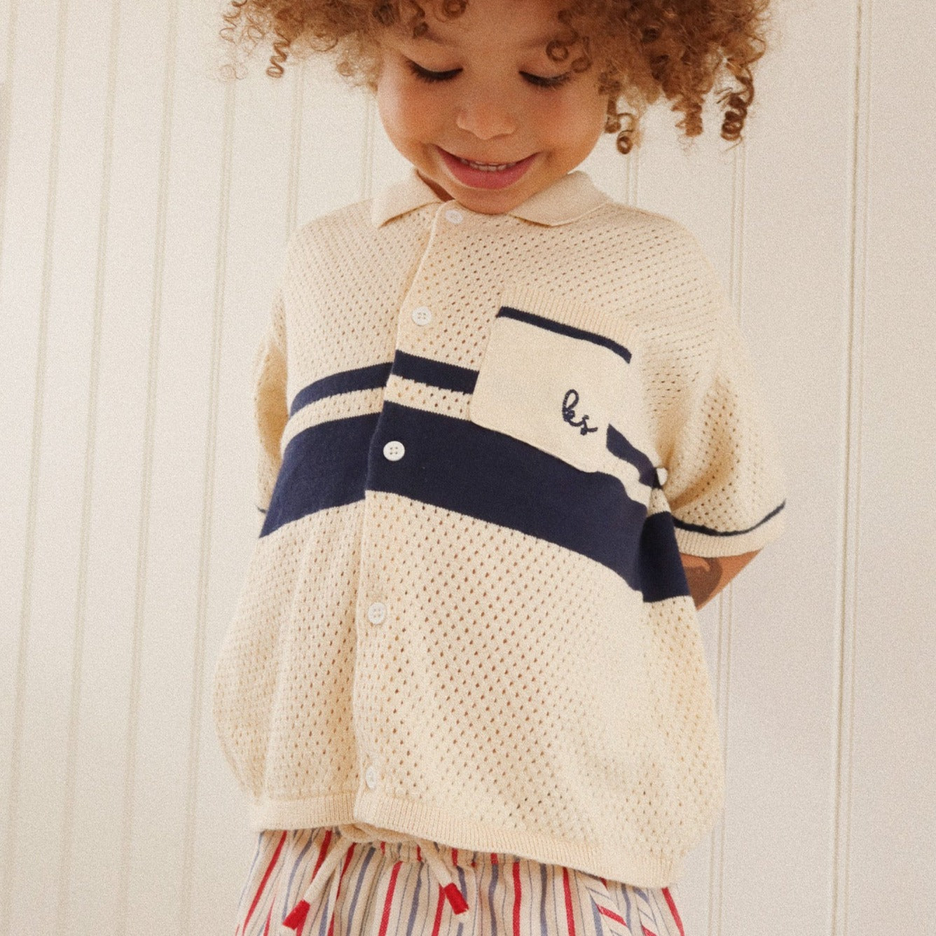 Hai Knit Shirt, Blue Stripe
