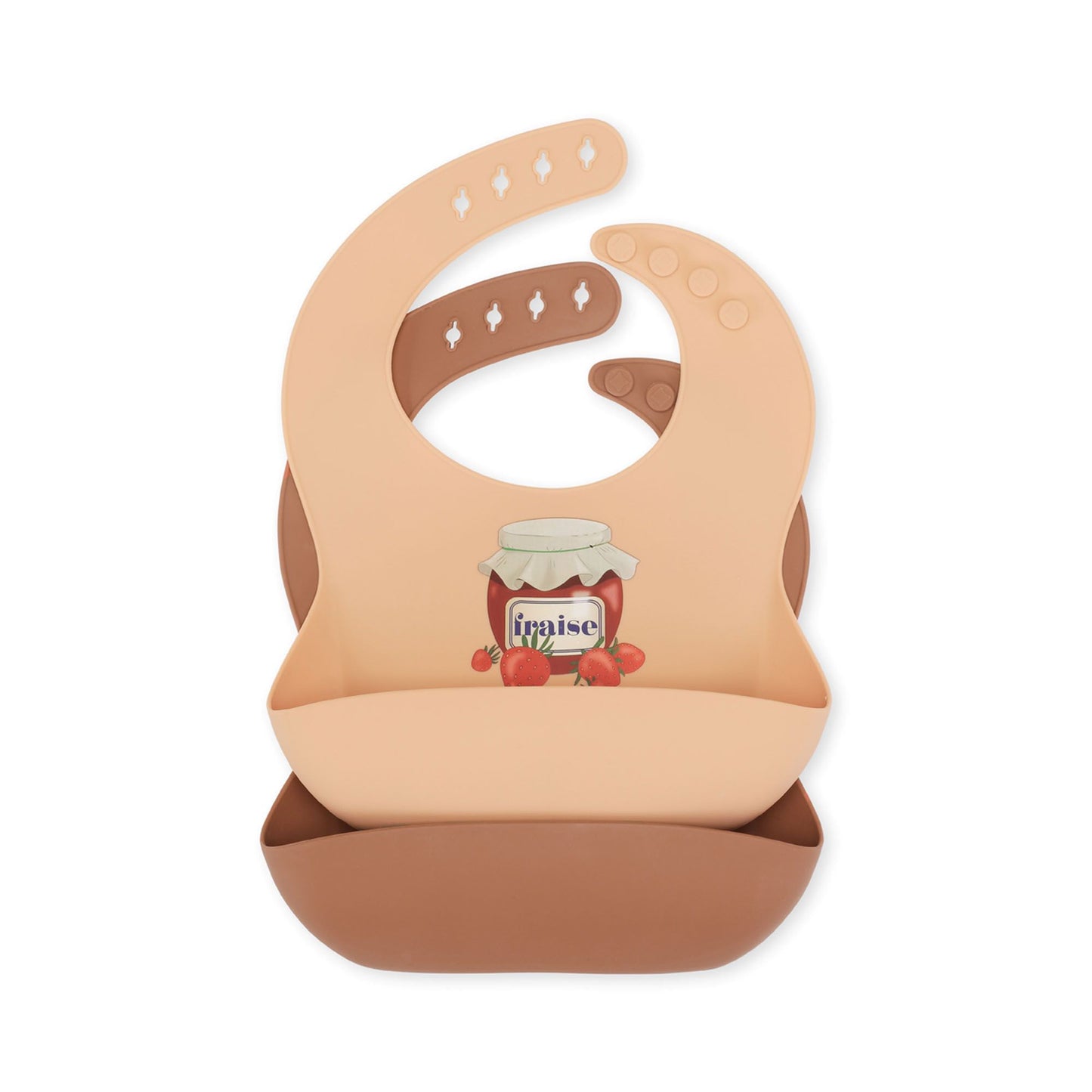 2 Pack Silicone Bib, Fraise