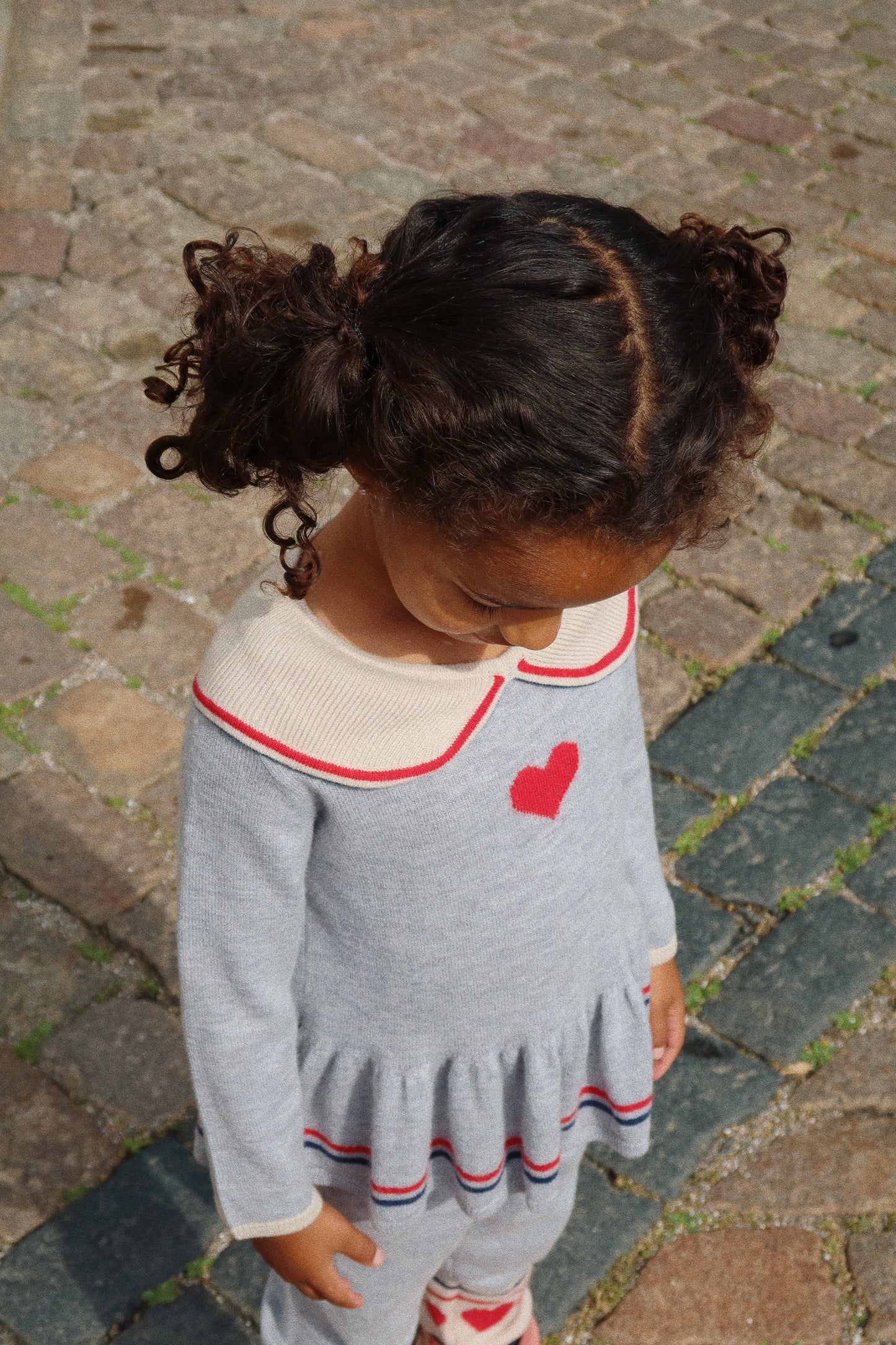 Maxime Knit Collar Blouse, Heart Stripe
