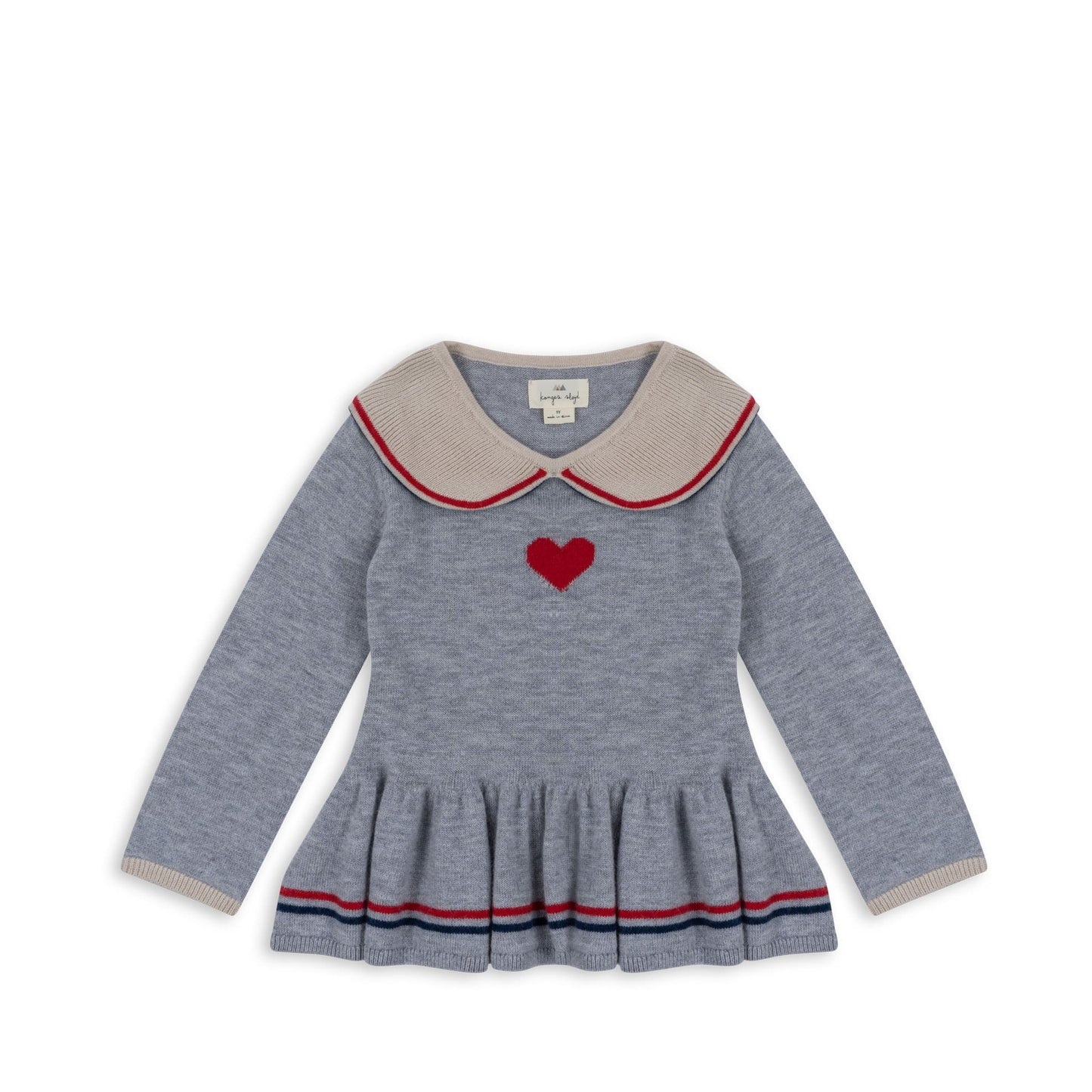 Maxime Knit Collar Blouse, Heart Stripe