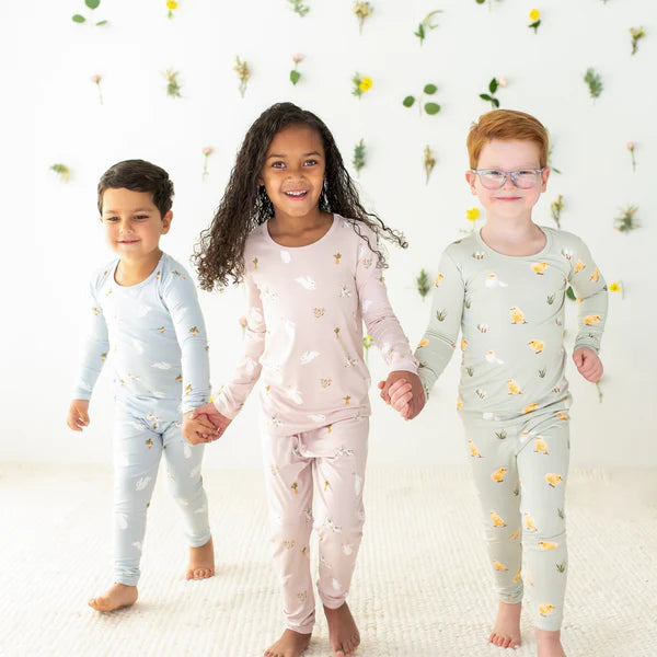Long Sleeve Pajamas, Blush Rabbit