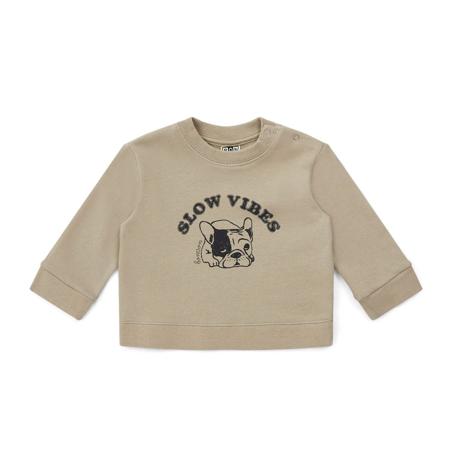 Slow Vibes Baby Organic Fleece Sweatshirt, Cobblestone