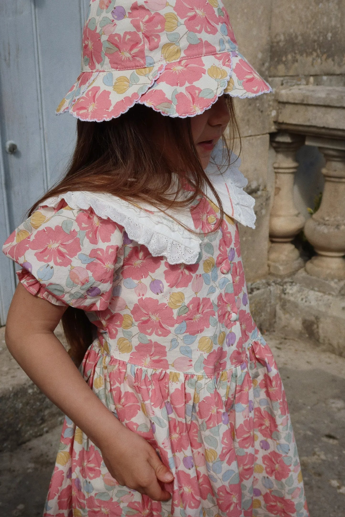 Coeur Collar Dress GOTS, Fleur Anglaise