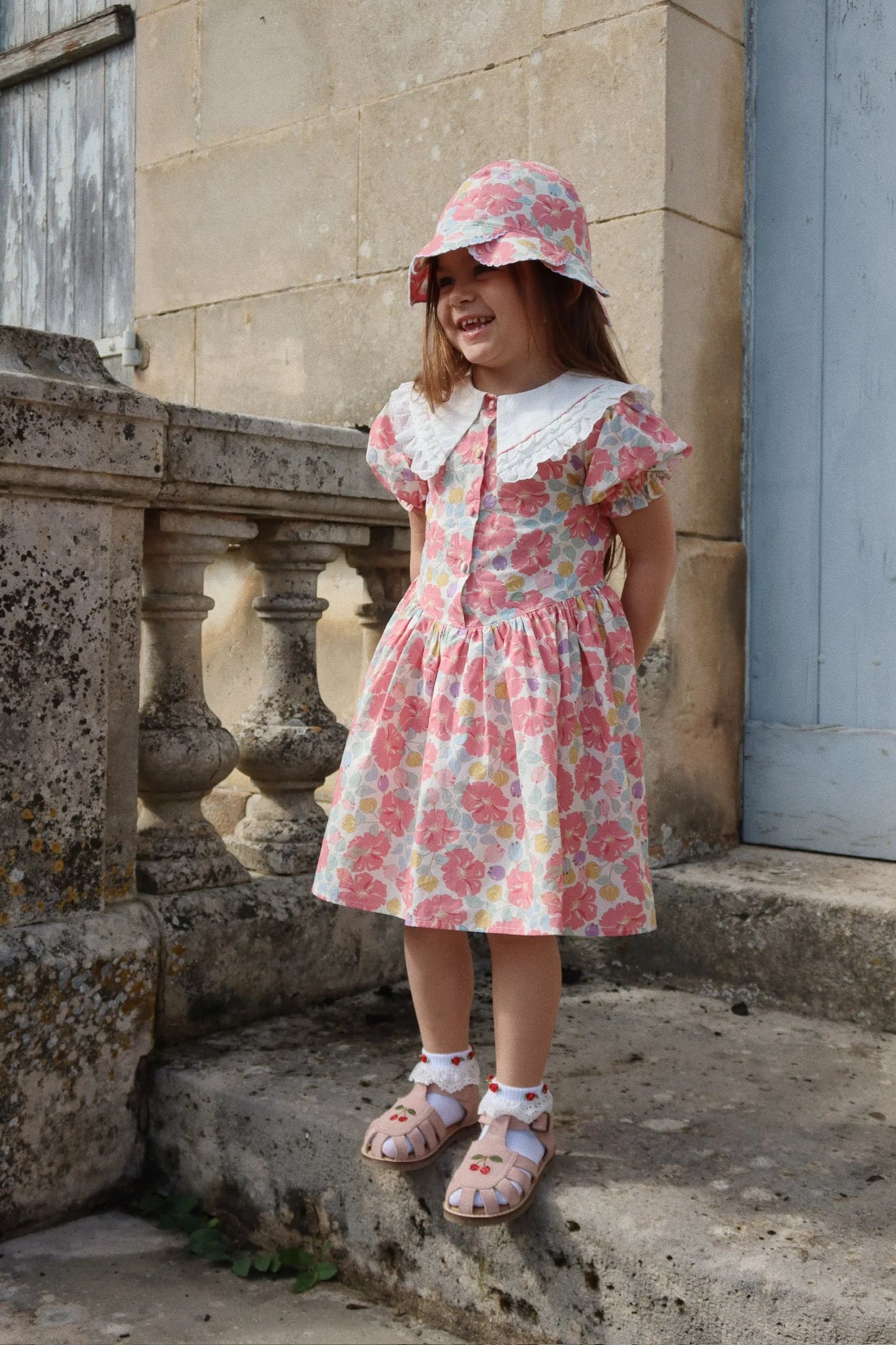 Coeur Collar Dress GOTS, Fleur Anglaise