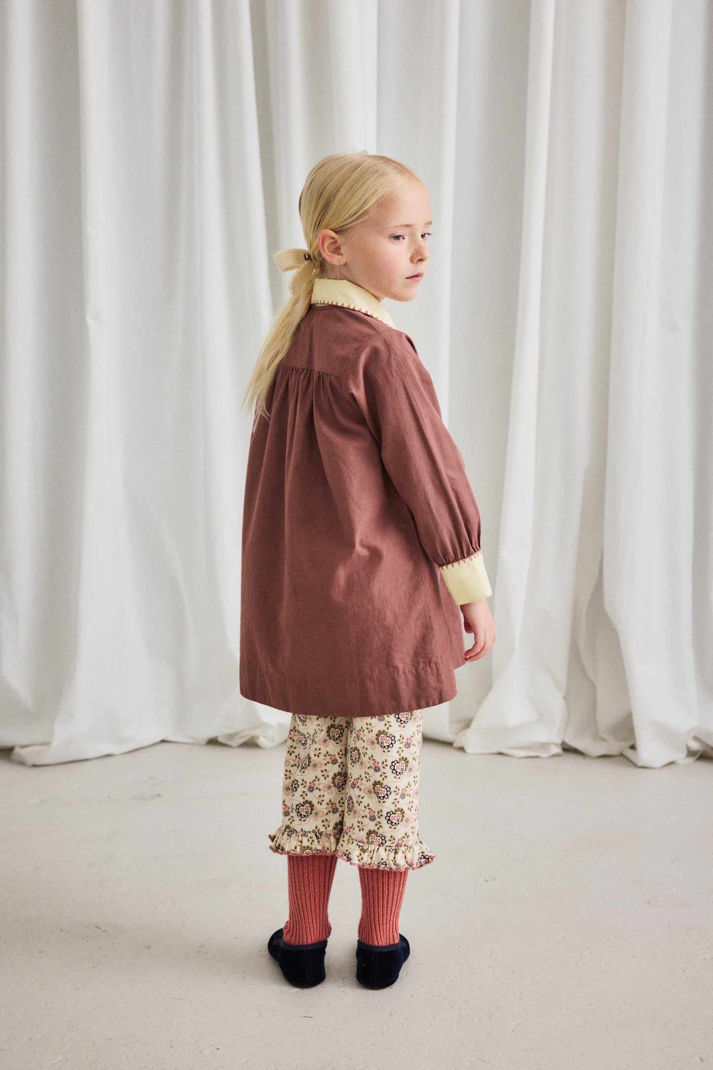 Ruffle Pedal Pusher, Sugar Calico Hearts
