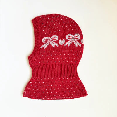 Noe Balaclava, Red/Off White Bow