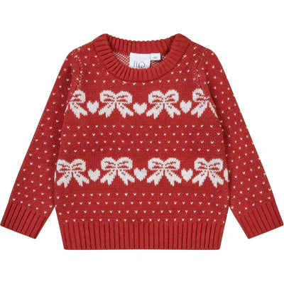 Noe Sweater, Red/Off White Bow