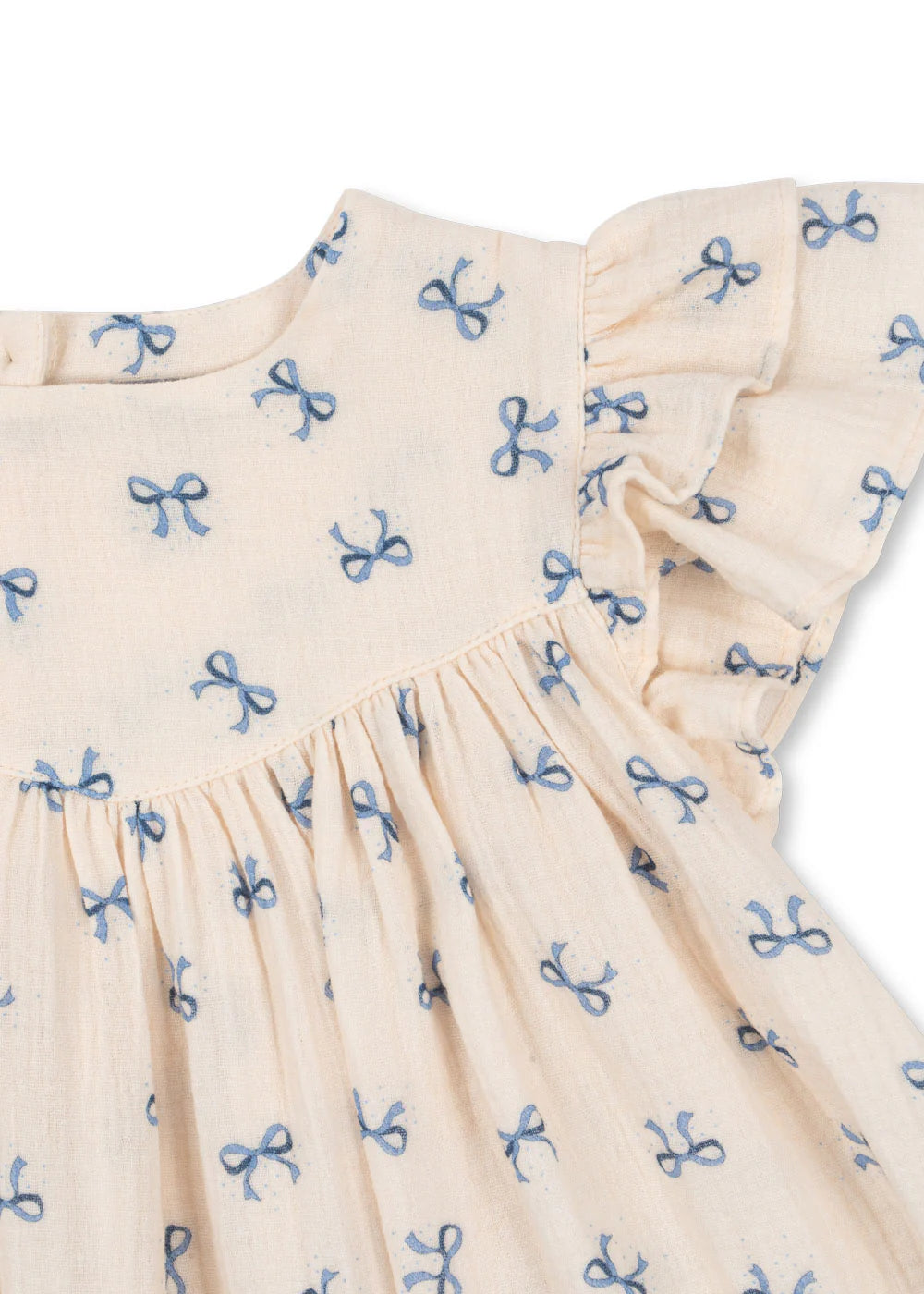 CoCo Dress GOTS, Bow Bleu