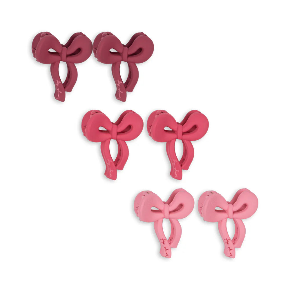 6 Pack Mini Bow Hair Clip, Pink Mix