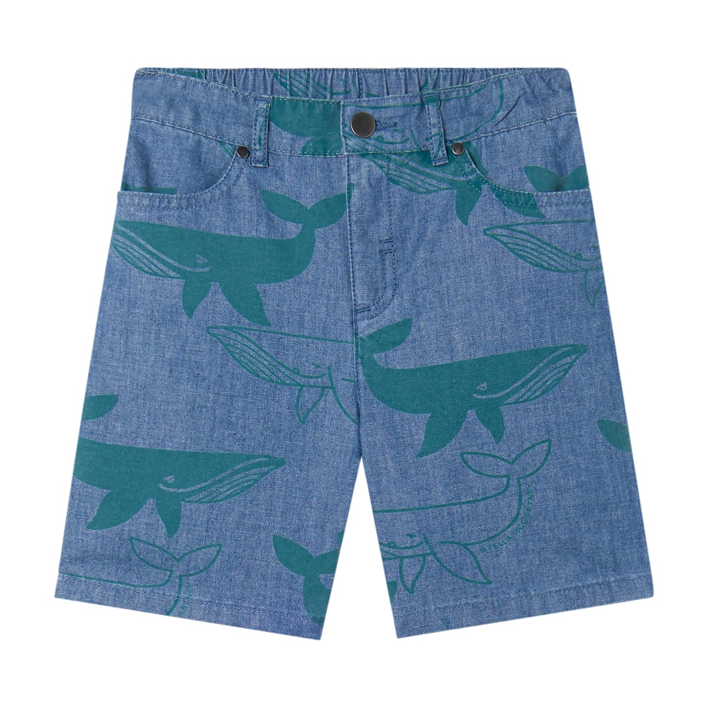 Boy Denim Whale Shorts, Blue