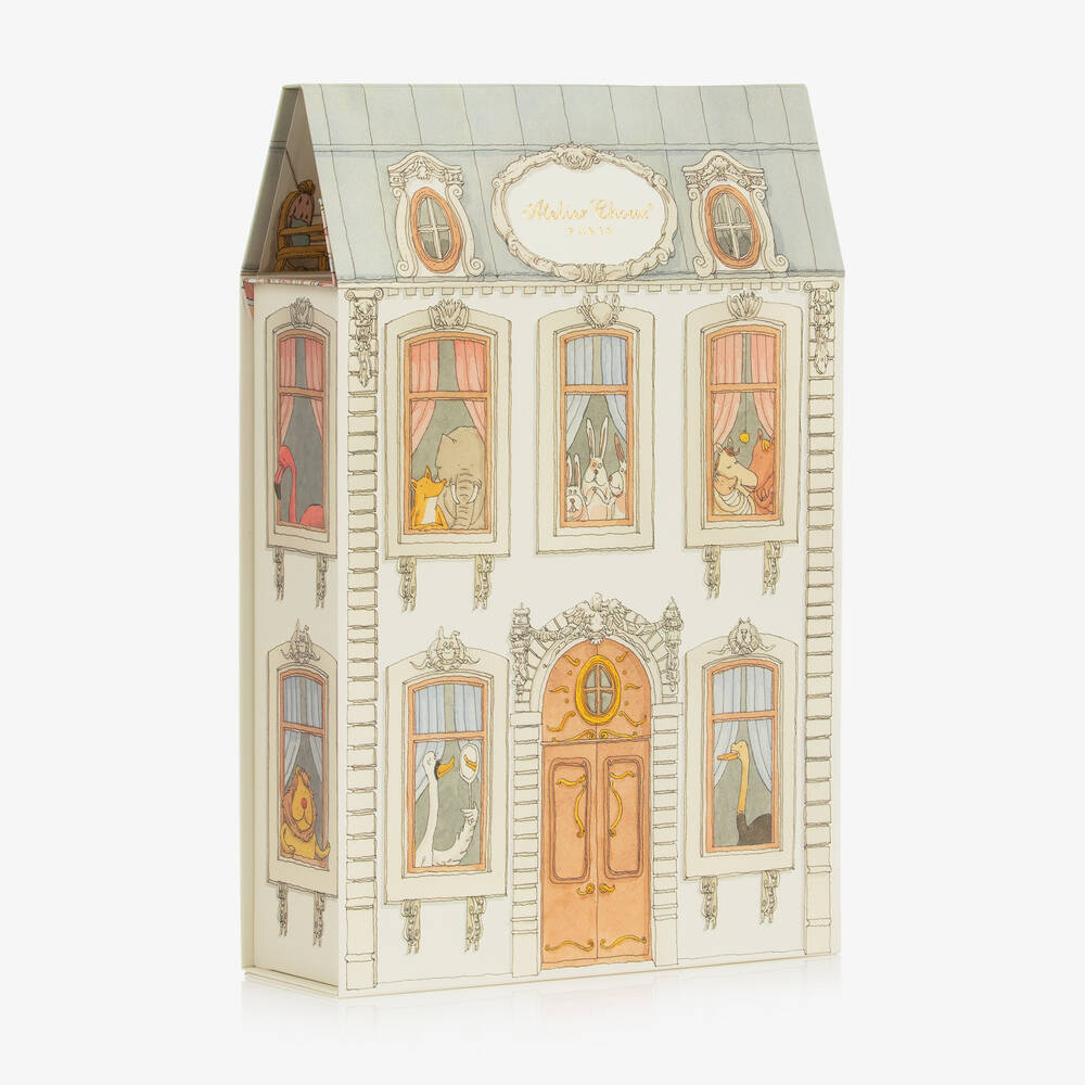 Atelier Choux Paris Organic Cotton Carrés Gift Set, Ivory & Blue