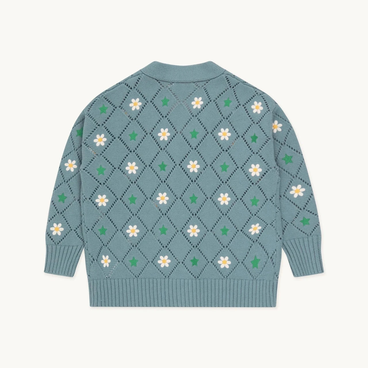 Stars and Flowers Cardigan, Dark Pistachio