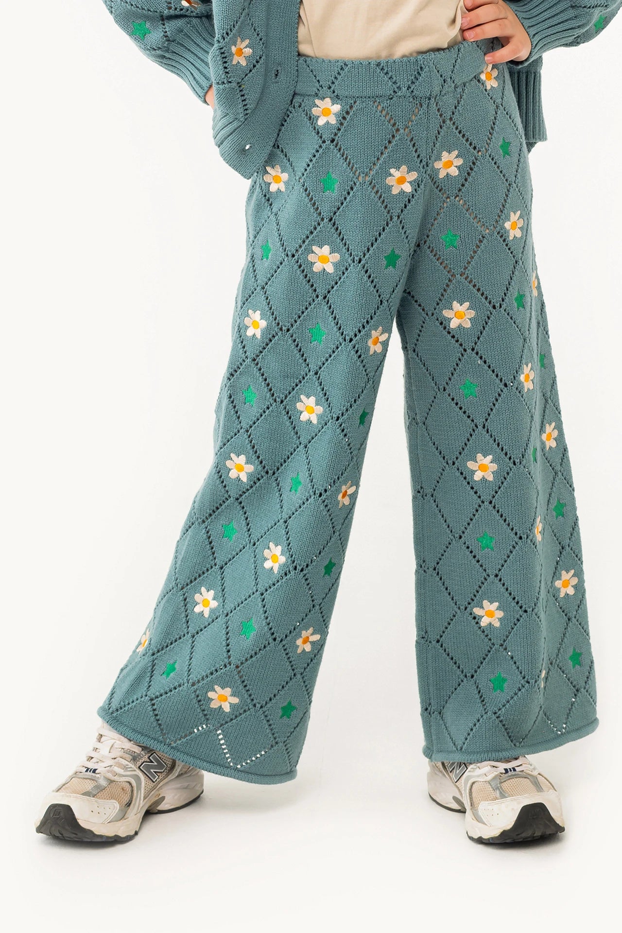 Stars and Flowers Pant, Dark Pistachio