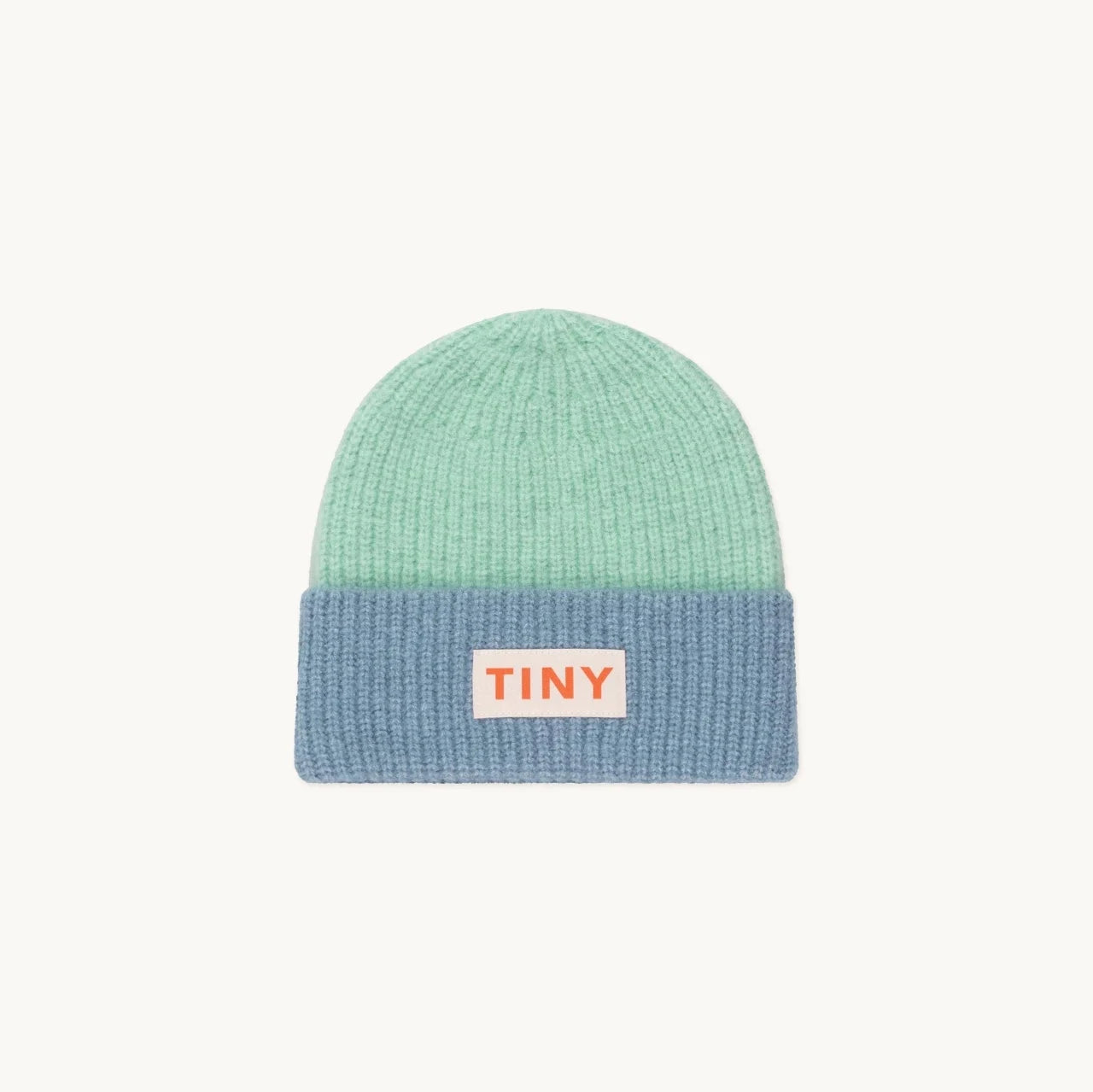 Color Block Beanie, Emerald & Warm Blue