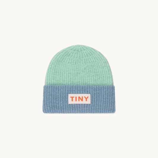 Color Block Beanie, Emerald & Warm Blue