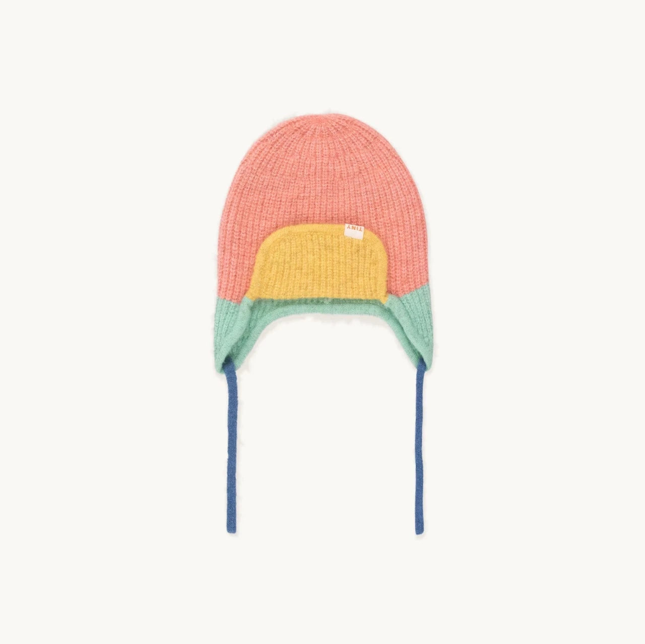 Color Block Earflap Beanie, Pink & Emerald