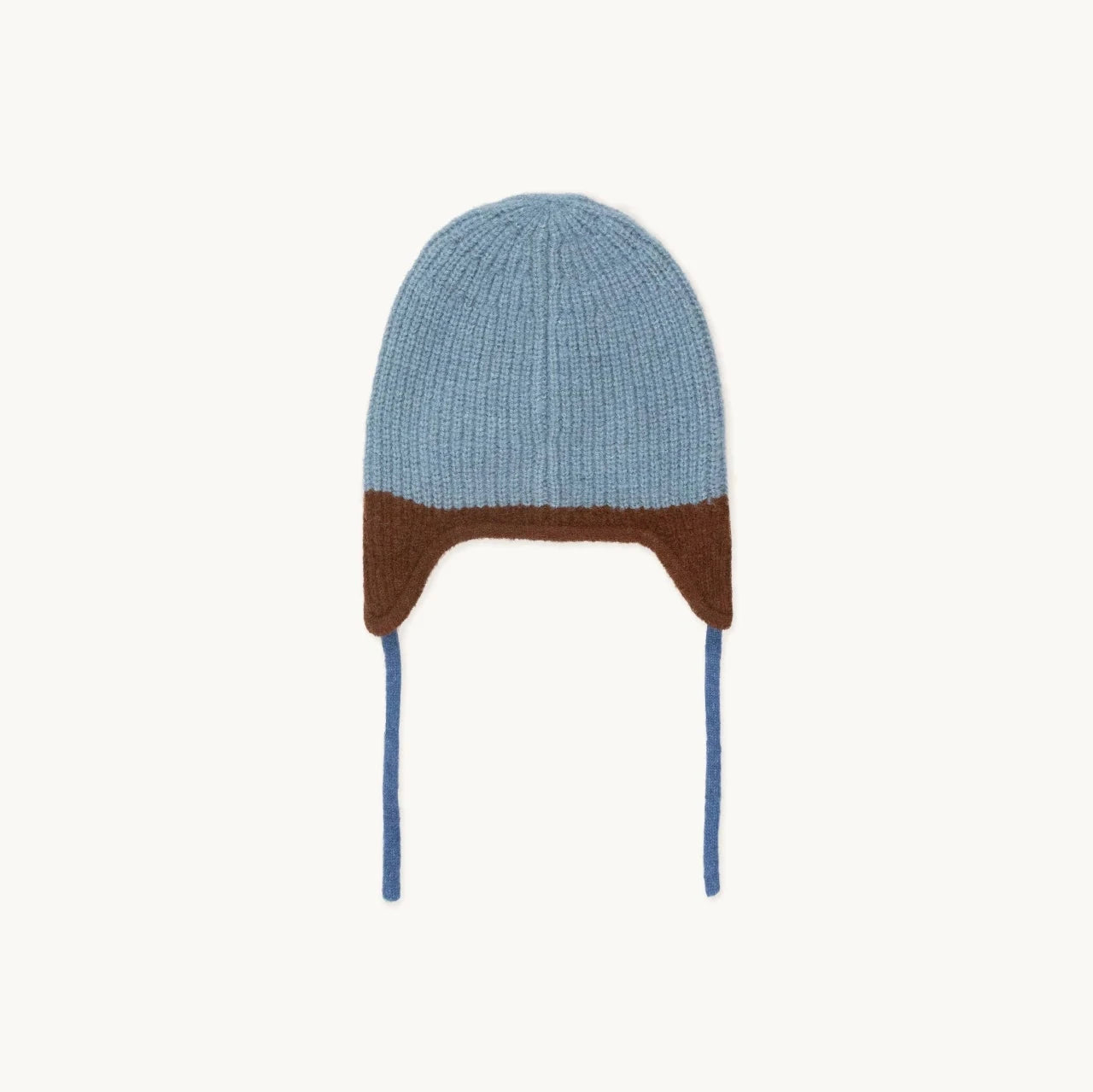 Color Block Earflap Beanie, Warm Blue & Brown