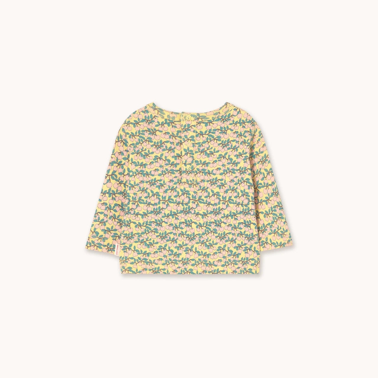 Mini Apples Aop Rib Baby Tee, Mellow Yellow