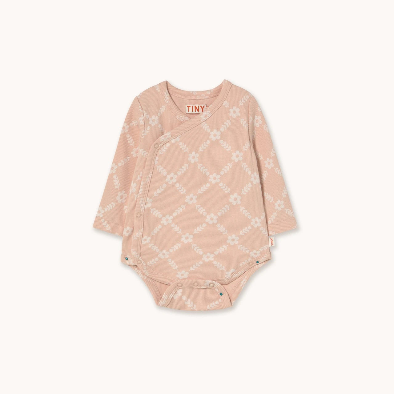 Flower Grid Rib Crossed Body, Light Pink