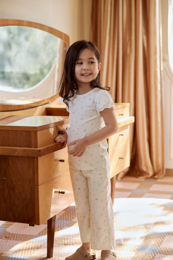 Girl Organic Bamboo Ruffle T-Shirt, Floral