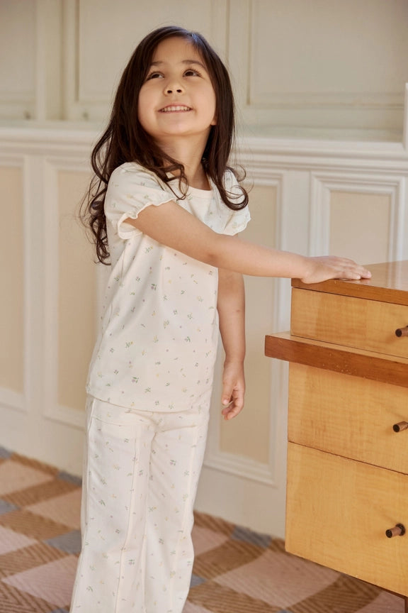 Girl Organic Bamboo Ruffle T-Shirt, Floral