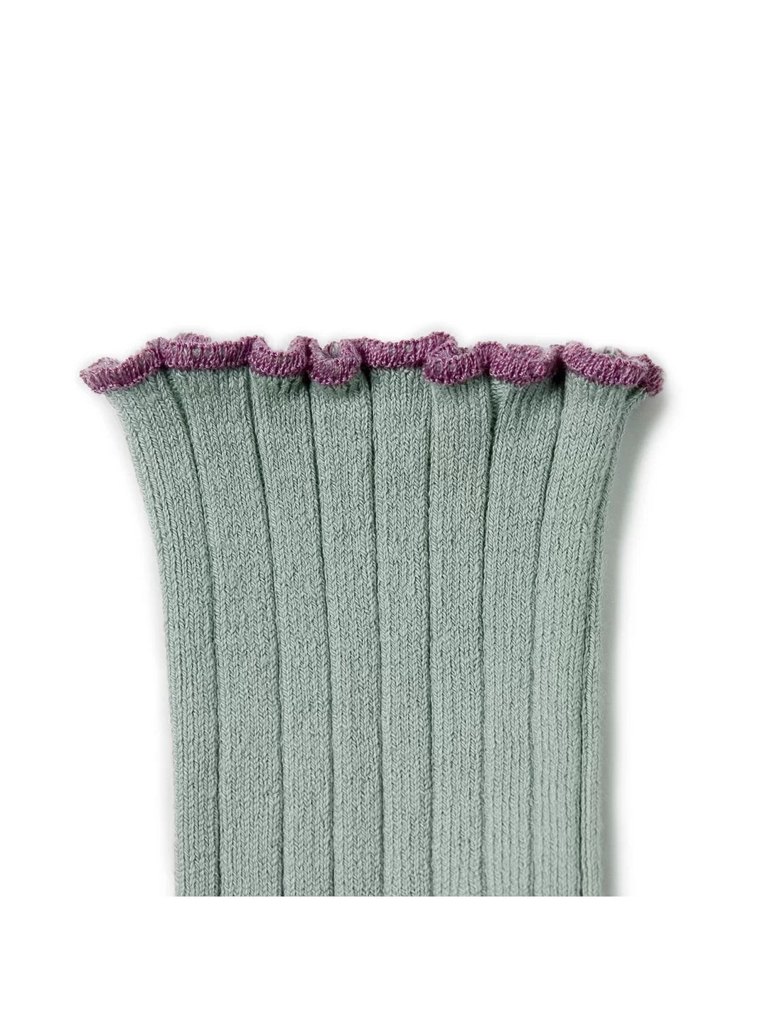 Collegien Delphine Lettuce Trim Socks, Aigue Marine