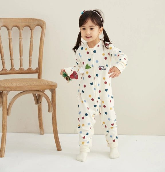Baby Organic Cotton Zip-Up Sleeper, Merry Dots
