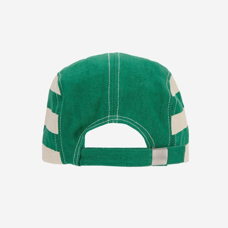 Bobo Choses Green Stripes Cap, Light Green