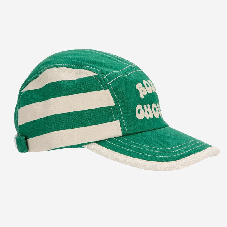 Bobo Choses Green Stripes Cap, Light Green