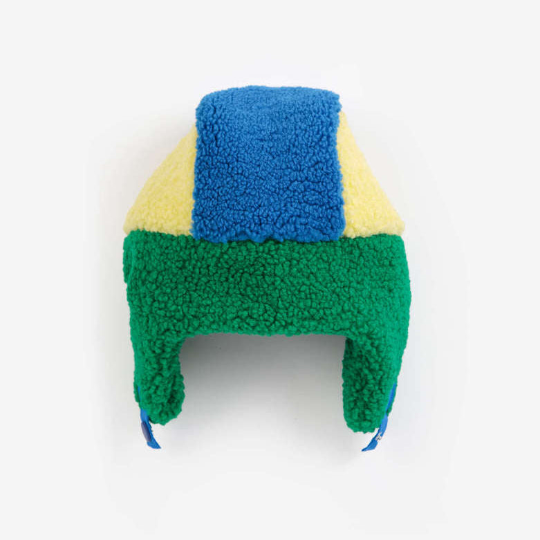 Bobo Choses Color Block Sheepskin Chapka, Multicolour