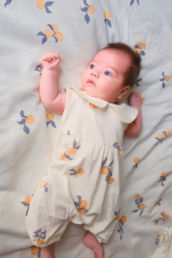 Baby Collar Tank Romper, Clementine