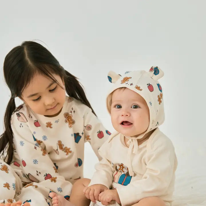 Baby Organic Long Sleeve Onesie, Holiday Joy